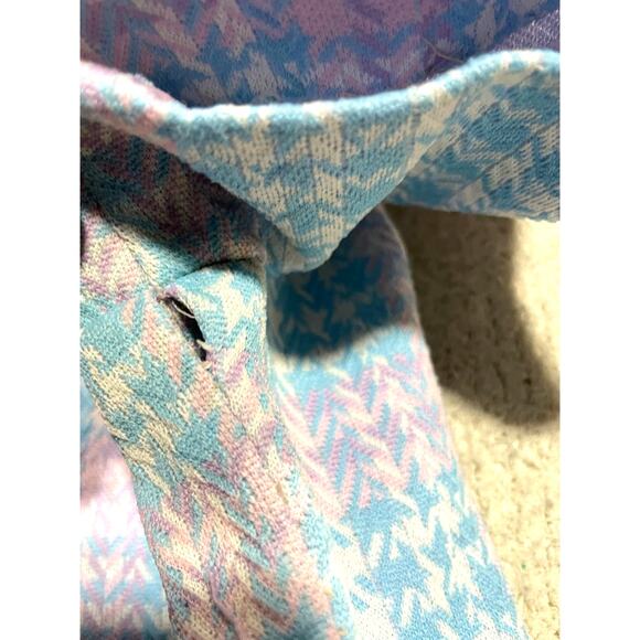 VTG Bonwit Teller 50s 60s Plaid Dress Womens Size Small Cap Sleeves Blue Purple - Picture 13 of 14